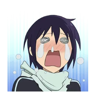 😭 Yato Noragami anime, chorando, triste, noragami, yato whatsapp sticker