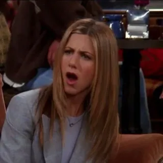 🦞 Rachel Green Friends choqué, surpris, réaction, série TV, Jennifer Aniston telegram sticker