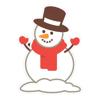 ☃ pupazzo di neve, inverno, neve, vacanze, natale, sciarpa, cappello, carino telegram sticker