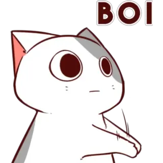 😯 BOI mèo, con trai, meme, hài hước, dễ thương, động vật telegram sticker
