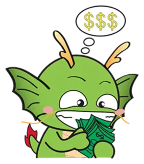 😁 naga, uang, kartun, keserakahan, keuangan telegram sticker