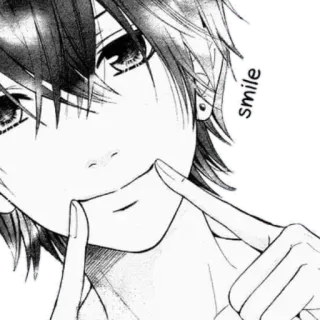 😊 smile anime, manga, smile, boy telegram sticker