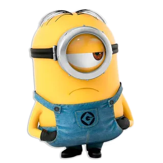 😕 Minion Despicable Me cartoon, funny, yellow, character, movie telegram sticker