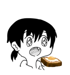 🥪 Roti panggang, Telur, Sarapan, Kartun, Makanan, Anime, Imut telegram sticker