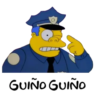 😉 Clancy Wiggum The Simpsons GUIÑO GUIÑO polizia, cartone animato, simpson, clancy wiggum, occhiolino telegram sticker