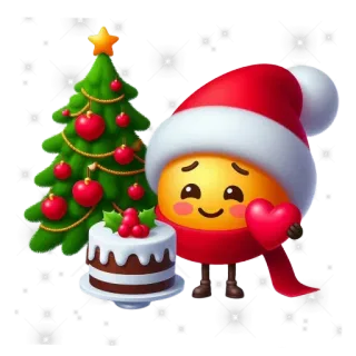 🎄 คริสต์มาส, วันหยุด, ต้นไม้, เค้ก, น่ารัก, อีโมจิ whatsapp sticker