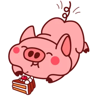 ☺️ babi, kue, manis, binatang, kartun, lucu telegram sticker