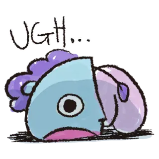 😑 UGH... cartoon, ugh, cute, sticker, sad, manga telegram sticker