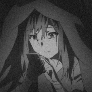 🌪 anime, girl, hoodie, phone telegram sticker