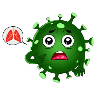 😲 病毒, 新冠, 疫情, 肺, 健康, 疾病 telegram sticker