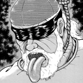 😛 Manga, Hinrichtung, Leiden, Bondage, Augenbinde, Zunge telegram sticker