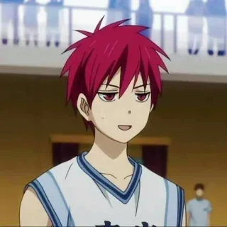 🙂 Akashi Seijuro Kuroko no Basket Аниме, Баскетбол, Рыжие волосы, Персонаж, Манга whatsapp sticker