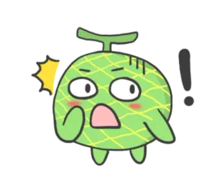 🍈 啊! melone, frucht, geschockt, überrascht, ausruf, cartoon, süß telegram sticker
