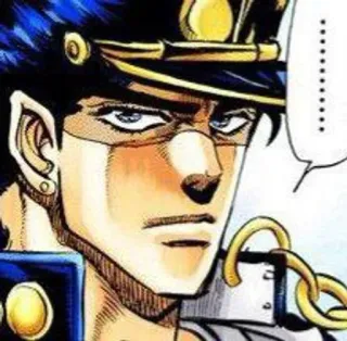 🧢 Jotaro Kujo JoJo's Bizarre Adventure ........... 애니메이션, 만화, 죠타로, 죠죠의 기묘한 모험, 캐릭터, 얼굴, 모자 telegram sticker