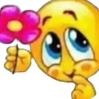 🫥 emoji, flower, cute, cartoon, illustration telegram sticker