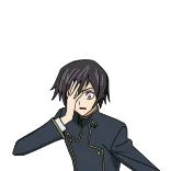 🙄 Lelouch Lamperouge Code Geass anime, sorprendido, mano en la cara, avergonzado, Lelouch Lamperouge telegram sticker