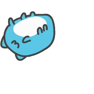 🥖 cute, animal, blob, blue, sleepy telegram sticker