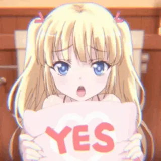 🍣 YES anime, dibujos animados, sí, aprobación, acuerdo whatsapp sticker