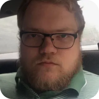 💇 mężczyzna, okulary, broda, portret, twarz telegram sticker