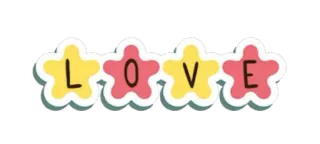 💛 LOVE любовь, цветок, стикер, милый, декоративный telegram sticker
