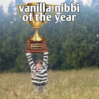 👀 vanilla nibbi of the year Meme, Divertente, Meme di internet, Premio, Trofeo, Offensivo telegram sticker