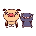 😅 pig, cat, animal, cute, funny, sticker telegram sticker