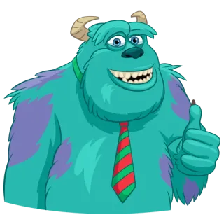 👍 Sullivan Monsters, Inc. sullivan, monster ag, disney, pixar, monster, daumen hoch, cartoon telegram sticker