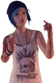 🙍 Chloe Price Life is Strange life is strange, chloe price, jari tengah, sikap, video game, pemberontak whatsapp sticker
