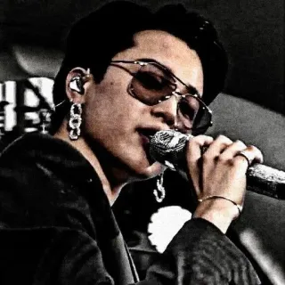 💔 singer, man, microphone, sunglasses, music telegram sticker