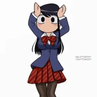 💃 Komi Shouko Komi Can't Communicate Anime, Uniforme escolar, Komi-san no puede comunicarse, Lindo, Dibujo animado, Chica, Estudiante telegram sticker
