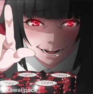 🥢 kawaiipack anime, woman, gambling, casino, chips, red, kawaii, pack telegram sticker