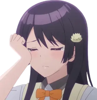 😢 Anime, Mädchen, traurig, weinend, emotional, Cartoon telegram sticker