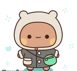 ☺ Bouncing orso, cartone animato, carino, rimbalzante, kawaii, animale, personaggio telegram sticker