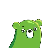 🤯 zielony, niedźwiedź, zwierzę, naklejka, kreskówka telegram sticker