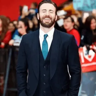 🔱 Chris Evans celebridade, ator, sorrindo, homem, terno, roupa formal whatsapp sticker