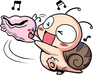 🤗 Dibujos animados, Caracol, Concha, Lindo, Kawaii, Animal whatsapp sticker