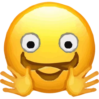 🤗 Emoji, Lächeln, Fröhlich, Gesicht, Cartoon whatsapp sticker