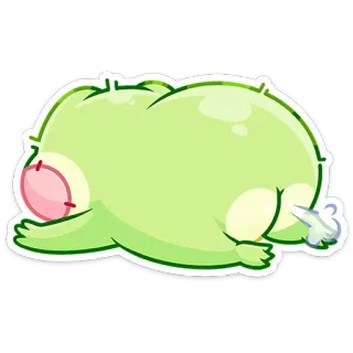 💨 kreskówka, potwór, śpiący, zmęczony, leniwy, wyczerpany, zielony telegram sticker