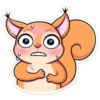 😅 esquilo, animal, desenho animado, fofo, preocupado, nervoso telegram sticker