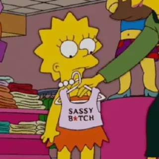 🖤 Lisa Simpson The Simpsons SASSY B*TCH simpsons, cartoon, offensive, bitch, sassy, funny telegram sticker
