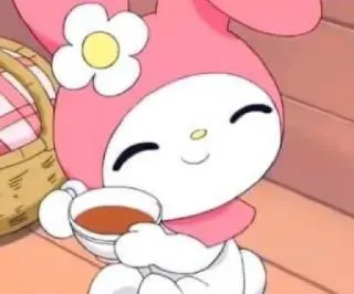 😊 My Melody 마이멜로디, 산리오, 귀여운, 토끼, 차, 카와이, 만화 telegram sticker