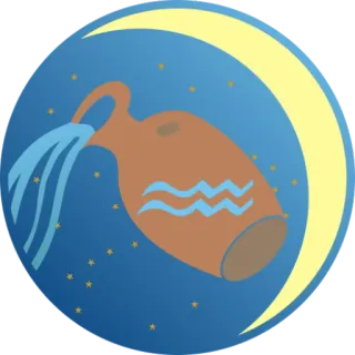 ♒️ astrología, acuario, zodiaco, luna, estrellas, aguador, horóscopo telegram sticker