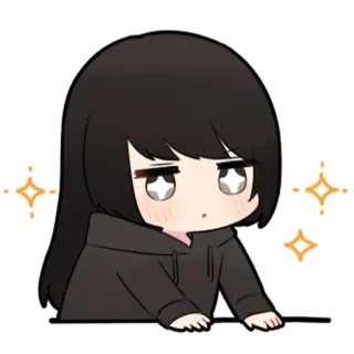 🖤 anime, chibi, cute, sparkle, girl telegram sticker
