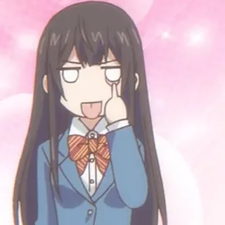 🎶 Anime, Ragazza, Cartone animato, Espressione, Carino, Manga whatsapp sticker