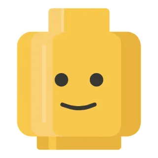 🙂 lego, kepala lego, mainan, kuning, blok, bangunan, minimalis whatsapp sticker