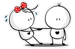 ❤ Cartoon, Stokfiguur, Liefde, Koppel, Relatie, Emotioneel telegram sticker