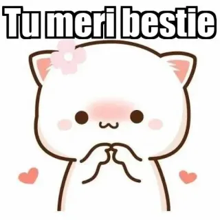 ⚜ Tu meri bestie chat, mignon, meilleure amie, amitié, adorable, dessin animé whatsapp sticker