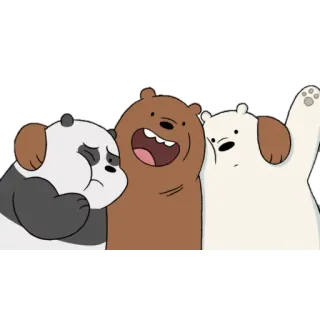 🖤 we bare bears, cartoon, bears, panda, grizzly, ice bear telegram sticker