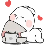 😍 lindo, oso, abrazo, kawaii, dibujos animados, adorable telegram sticker