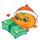 💵 Kreskówka, Pieniądze, Uroczy, Postać, Boże Narodzenie, Święto, Świąteczny telegram sticker